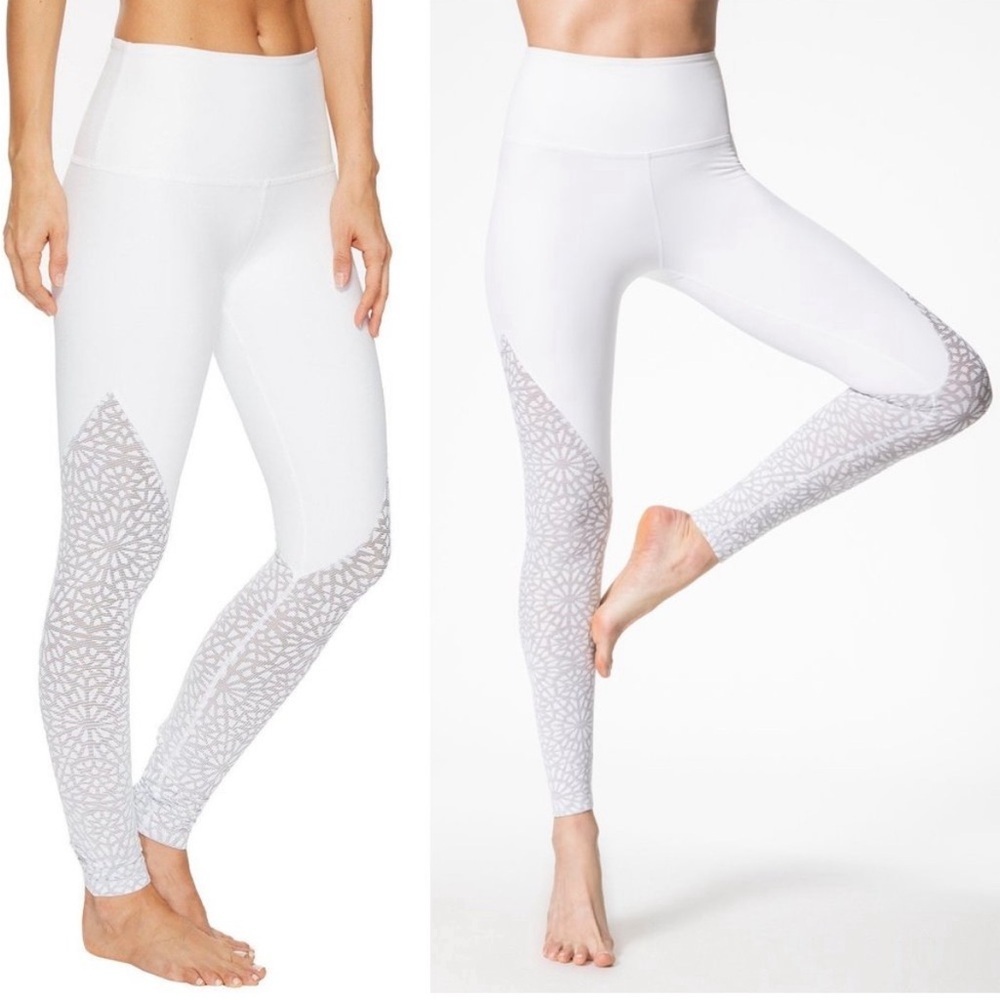 Beyond Yoga White Laser Floral Full Length Leggings- S